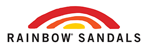 Rainbow Sandals logo featuring vibrant rainbow colors and the brand name. Rainbow Sandals is a renowned footwear brand known for its high-quality, handcrafted sandals that epitomize comfort and style.