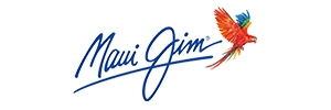 Maui Jim logo: A stylized sun with waves beneath, representing the brand's connection to sun, sea, and outdoor lifestyle.