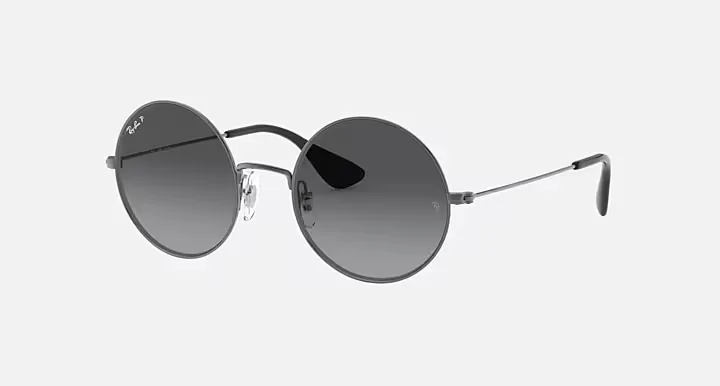 Ray-Ban Round Double Bridge sunglasses in black metal frames with gradient gray lenses, offering a chic option for waterfront dining in Panama City Beach.
