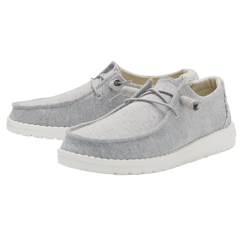 Gray HEYDUDE slip-ons, perfect for casual outings in Panama City Beach.