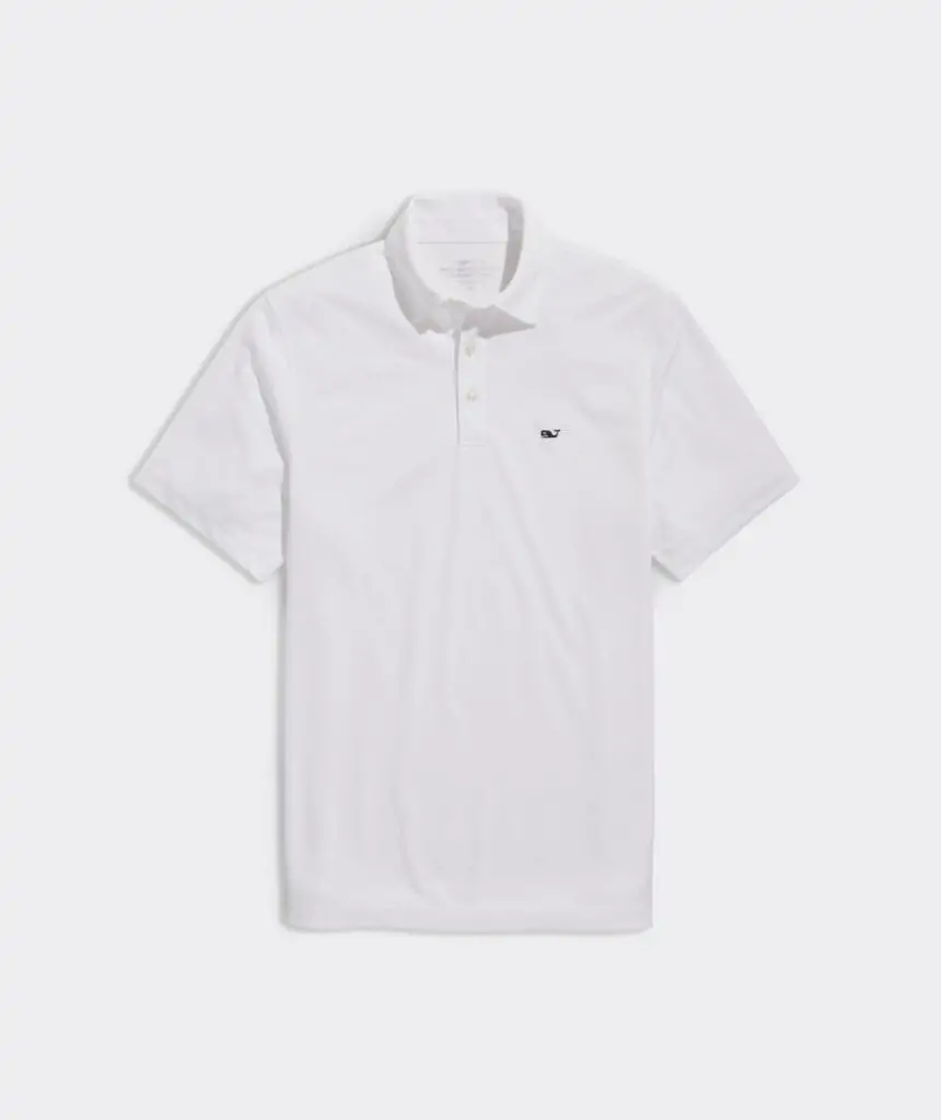 White Vineyard Vines polo shirt, perfect for casual outings in Panama City Beach.