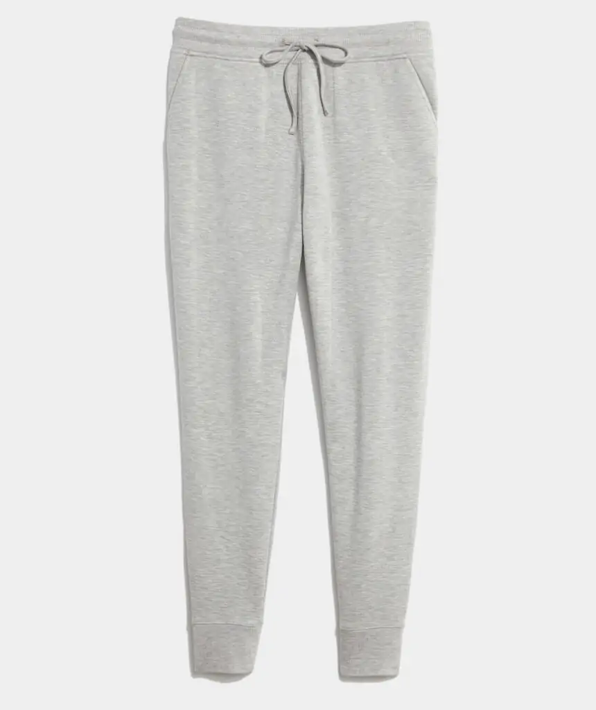 Light gray Vineyard Vines joggers, offering comfort and style for relaxing beachside in Panama City Beach.