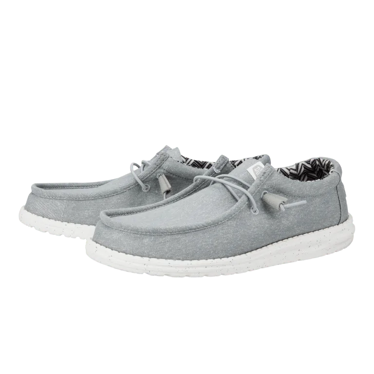 Light gray HEYDUDE slip-ons, offering breathable comfort for outdoor wear in 30A.