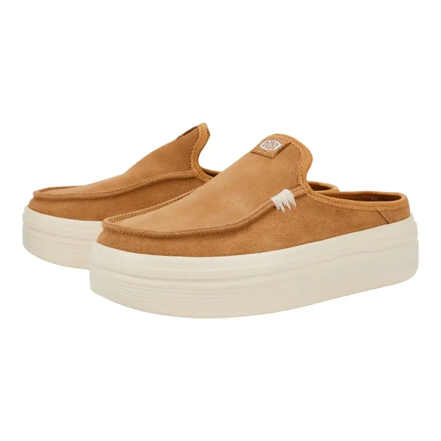 Tan HEYDUDE slip-ons, ideal for all-day comfort during outdoor adventures in 30A.