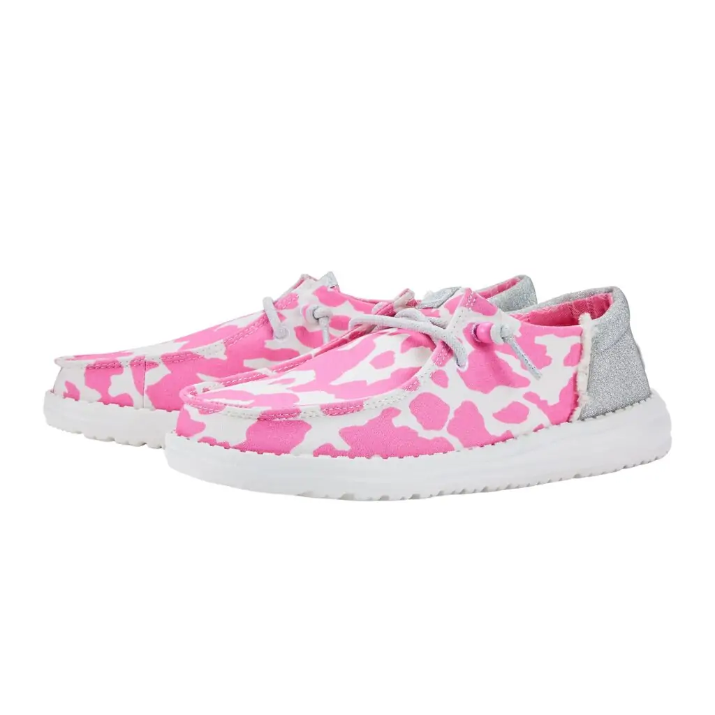 Pink camo HEYDUDE shoes, designed for playful style and comfort in Destin.